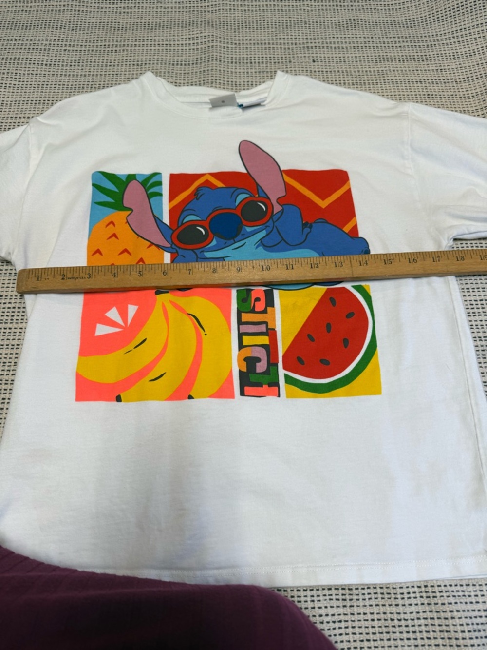 Zara Kids x Disney White Kids Graphic Tee Stitch and Fruit Print - Picture 3 of 6